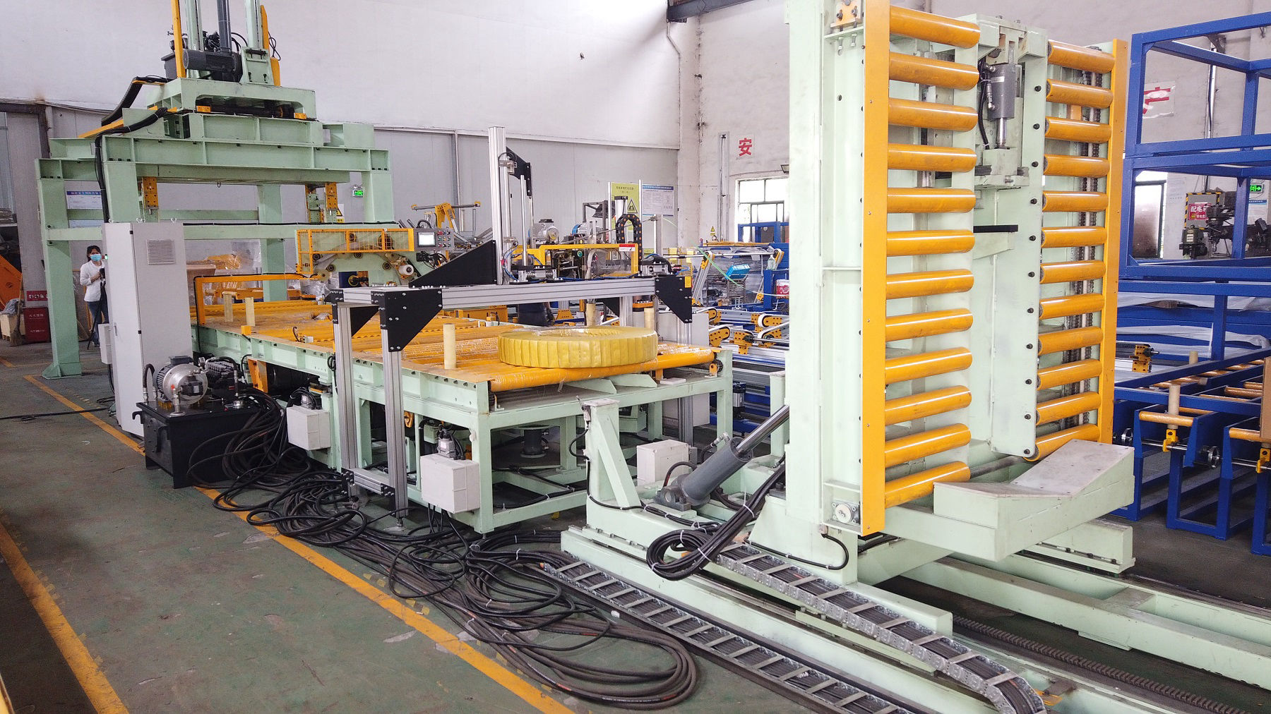 Steel Coil Wrapping Stacking line.